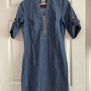 Soft denim shirt dress
